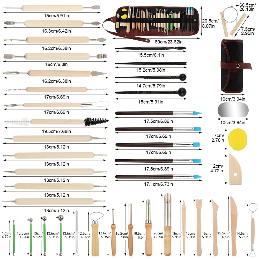 42PCS Clay Sculpting Tools Pottery Tools Kit, Clay Carving Tool Ceramic Tool for Sculpting for Beginners Professionals School Student Polymer ClayTool