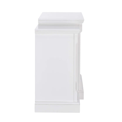 SEI Furniture Gallatin Faux Stone Electric Fireplace with Bookcases, New White
