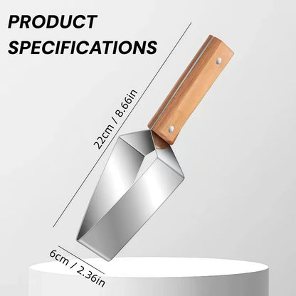 Stainless Steel Triangle Watermelon Slicer with Wooden Handle, Multi-Purpose for Watermelon, Cantaloupe, Apple & More, Effortless & Fast Fruit Cutter (2PCS)