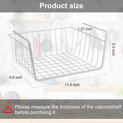 Under Shelf Basket, Metal Hanging Storage Bin for Kitchen Pantry, Slides Under Shelves for Space Saving Storage