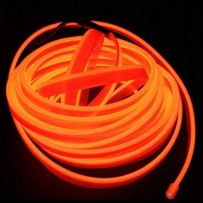 ABALDI EL Wire Interior Car Light, USB Neon Glowing Strobing Neon Lights with 5mm Sewing Edge for Car Inside Decoration(5m/16ft,Orange)
