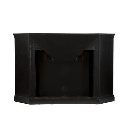 SEI Furniture Claremont Convertible Corner Electric Fireplace Media Stand with Storage, Black