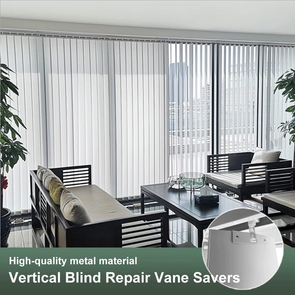 25PCS Metal Vertical Blind Repair Vane Savers, Vertical Blinds Repair Kit for Replacement Slats