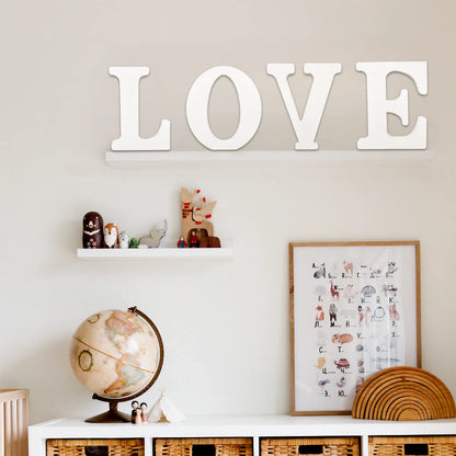 AOCEAN 10 Inch White Big Wood Letters, Unfinished Wooden Letters for Wall Decor Decorative Standing Letters Slices Sign Board Decoration for Craft Home Party Projects (H)