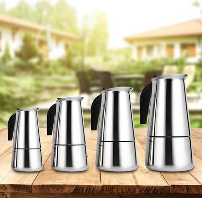 Yosoo Coffee Maker Pot, 100ml/200ml/300ml/450ml Stainless Steel Pot Espresso Coffee Maker for Home Office Use,