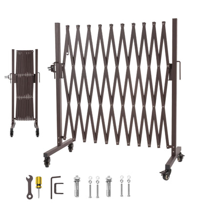 WICHEMI Expandable Driveway Gate, Retractable Gate Outdoor 10.8FT Portable Fence for Wide Openings Temporary Traffic Garage Barricade Safety Gate for Backyard
