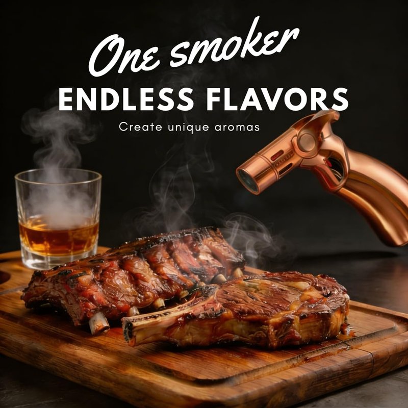 Whiskey Smoker Kit – Cocktail Smoking Kit for Smoked Whiskey, Bourbon & Old Fashioned Drinks, Wooden Gift Box Set with 6 Wood Chip Flavors and Smoking Tools