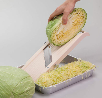 Benriner Super Standard Madoline Slicer, with with 4 Japanese Stainless Steel Blades, Almond