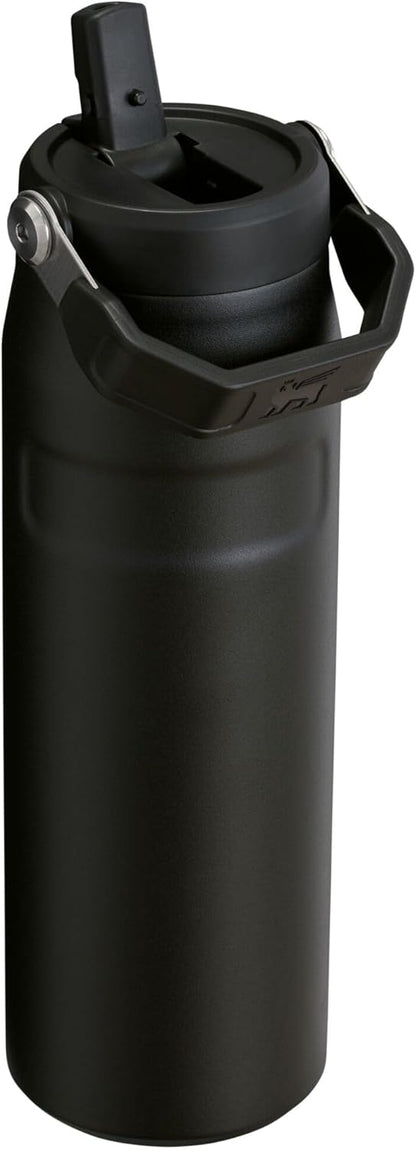 Stanley IceFlow 24 OZ Water Bottle - Insulated Stainless Steel with Built-In Straw | Lightweight & Leak-Resistant | Black