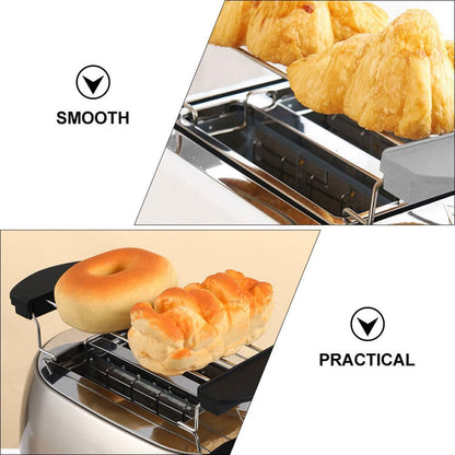 Kichvoe Toaster Warming Rack 2-Pack Stainless Steel Bread Slice Holder Sandwich Rack Universal Toast Machine Accessory Compact 10.23X3.62X0.78In Kitchen Use