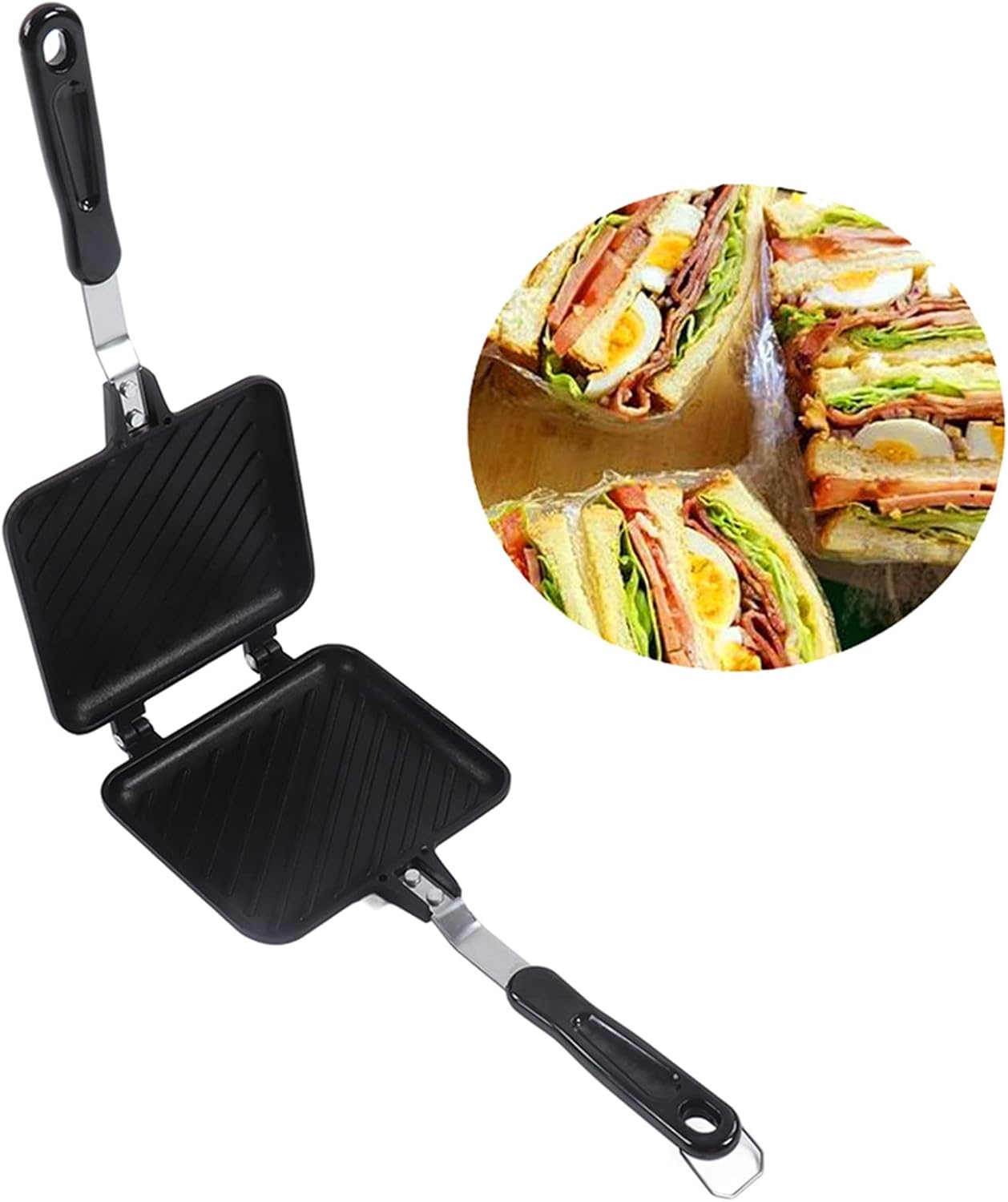 Shipenophy Hot Sandwich Maker - Double Sided Frying Pan, Nonstick Panini Maker, Kitchen Appliances