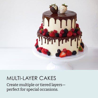 Chicago Metallic Professional 3-Piece Round Cake Pan Set - 6, 8, and 10 Inch Nonstick Carbon Steel Baking Pans, 2 Inches Deep, for Layered Celebration Cakes and Tiered Desserts