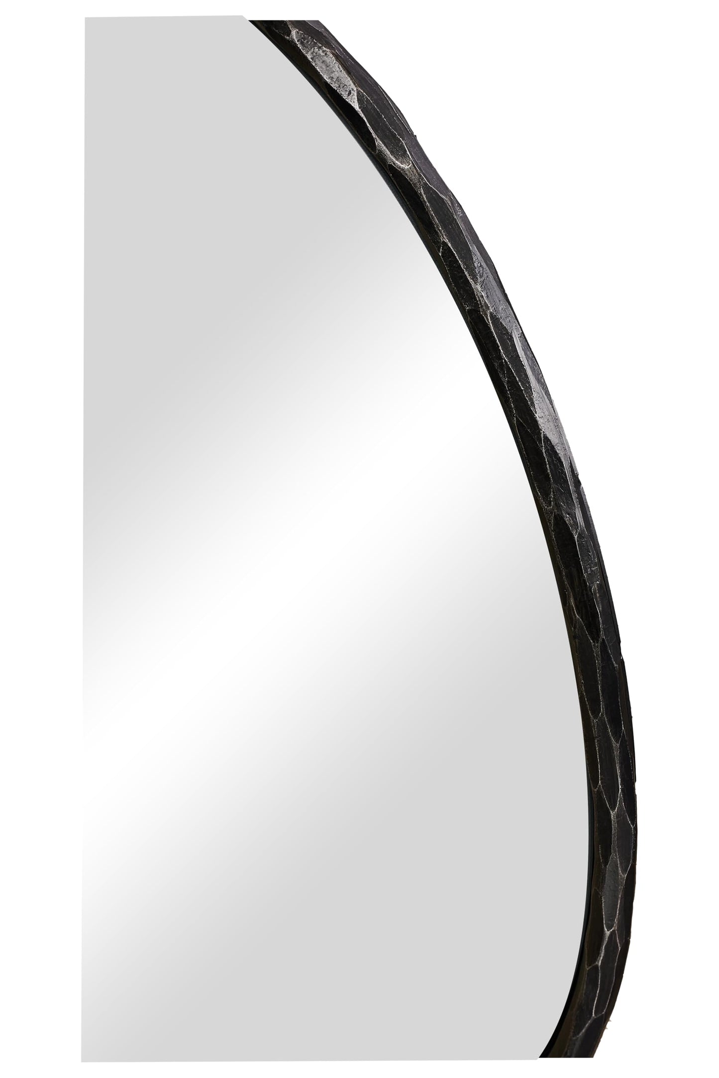ANDY STAR Hand-Forged Round Mirror for Wall, 36 Inch Black Solid Steel Metal Frame Circle Mirror, Antique Hammered Rounded Bathroom Mirror for Living Room, Bedroom, Entryway, Vanity