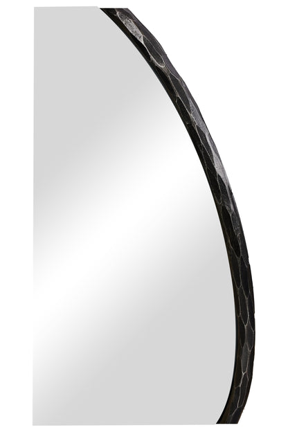 ANDY STAR Hand-Forged Round Mirror for Wall, 36 Inch Black Solid Steel Metal Frame Circle Mirror, Antique Hammered Rounded Bathroom Mirror for Living Room, Bedroom, Entryway, Vanity