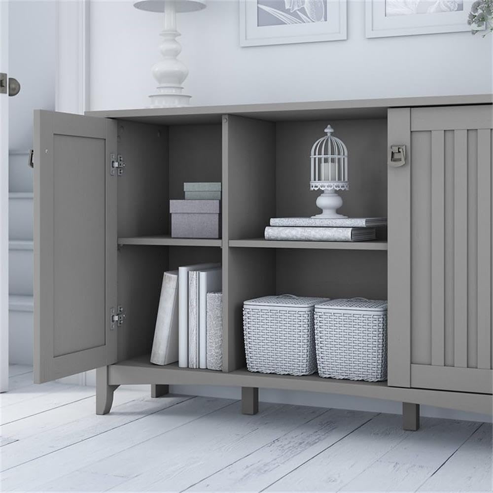 Bush Home Salinas Entryway Storage Set with Hall Tree, Shoe Bench and Accent Cabinet in Cape Cod Gray