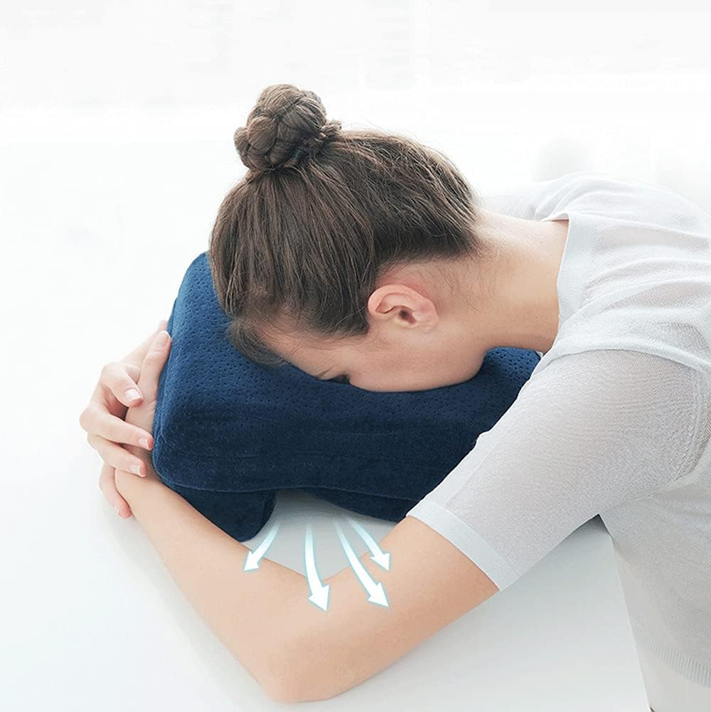BOLLAER Nap Sleeping Pillow Cushion for Office, Memory Foam Face Down Desk Pillow with Washable Cover