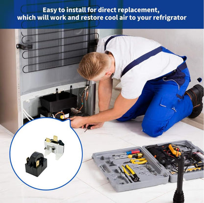 QP2-4R7 Compressor Starter PTC 4.7 ohm 3Pin Refrigerator Start Relay with Overload Protector for Mini Fridges, Coolers
