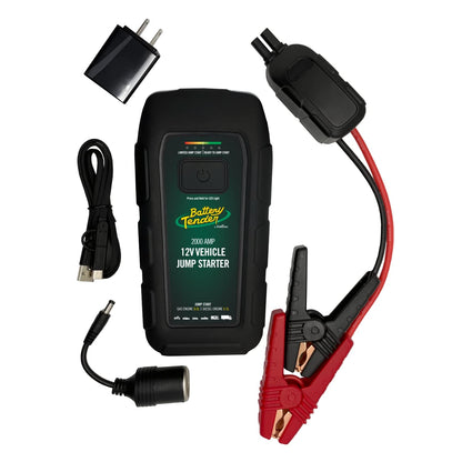 Battery Tender 2000 AMP Lithium Jump Starter - 16000mAh Portable Power Station - LED Flashlight Emergency Strobe - 3 Fast USB Charging Ports - 030-2030-WH