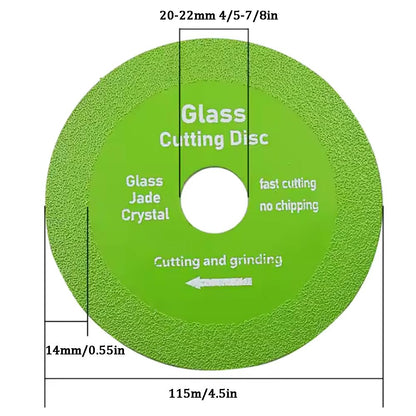 Glass Cutting Disc 4.5" Diamond Blade for Angle Grinder, 5pcs Ultra-Thin Glass Cutter for Bottles, Ceramic, Tile, Jade, Crystal & Wine Bottle Cutter, 7/8" Arbor Diamond Blade