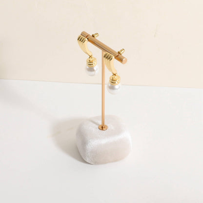 CHISTOR Velvet Earring T Bar Stand Jewelry Display, Earring Display Holder for Selling, Jewelry Storage Organizer【Beige】
