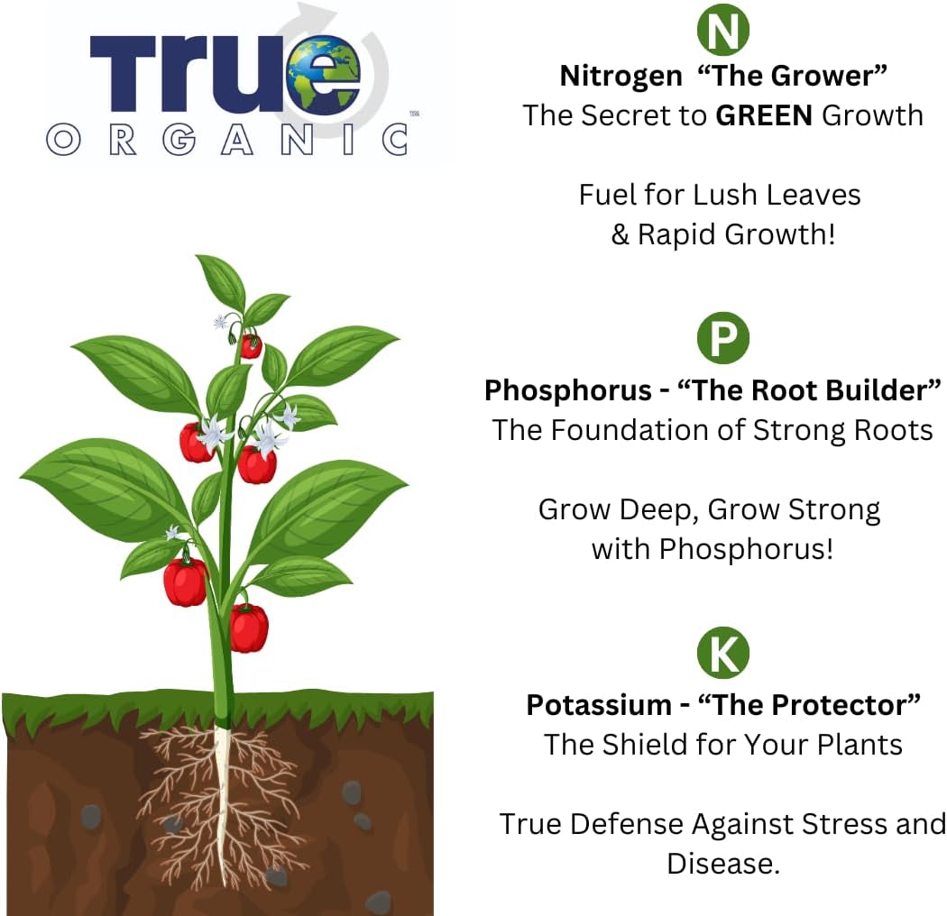 6% 12lb 210 True Organic Tomato & Vegetable Food Organic Fertilizer for Superior Harvests with Calcium Bag Covers sq.