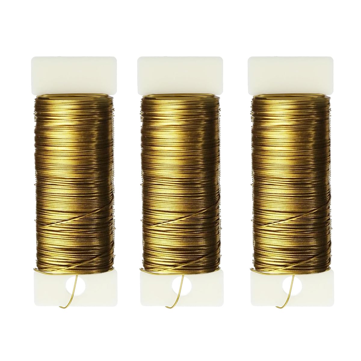 114 Yards 22-Gauge Gold Floral Metal Wire: Flexible Paddle Wire for Flower Arrangements, Crafts, Christmas Wreaths, Trees & Garlands