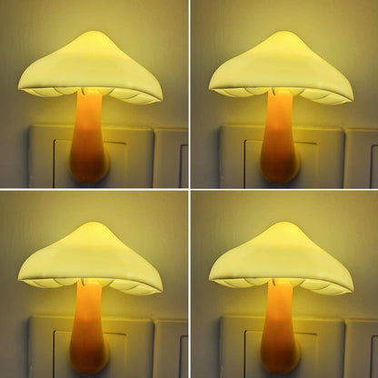 AUSAYE Sensor LED Night Light Plug in Wall Lamp, Energy Saving NightLight Cute Mushroom Night Lights for Adults Kids Bedroom,Bathroom,Toilet, Stairs, Kitchen,Hallway Corridor Warm White