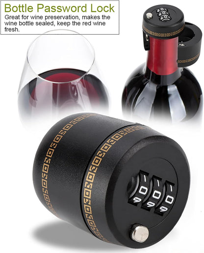 Wine Stoppers with Combination Password Lock - Reusable Digital Lock for Wine & Liquor Bottles