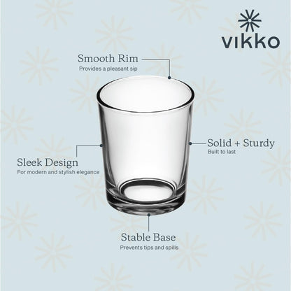 Vikko Set of 6 Small Orange Fruit Juice Glasses, 5 oz Durable Tumblers, Dishwasher Safe