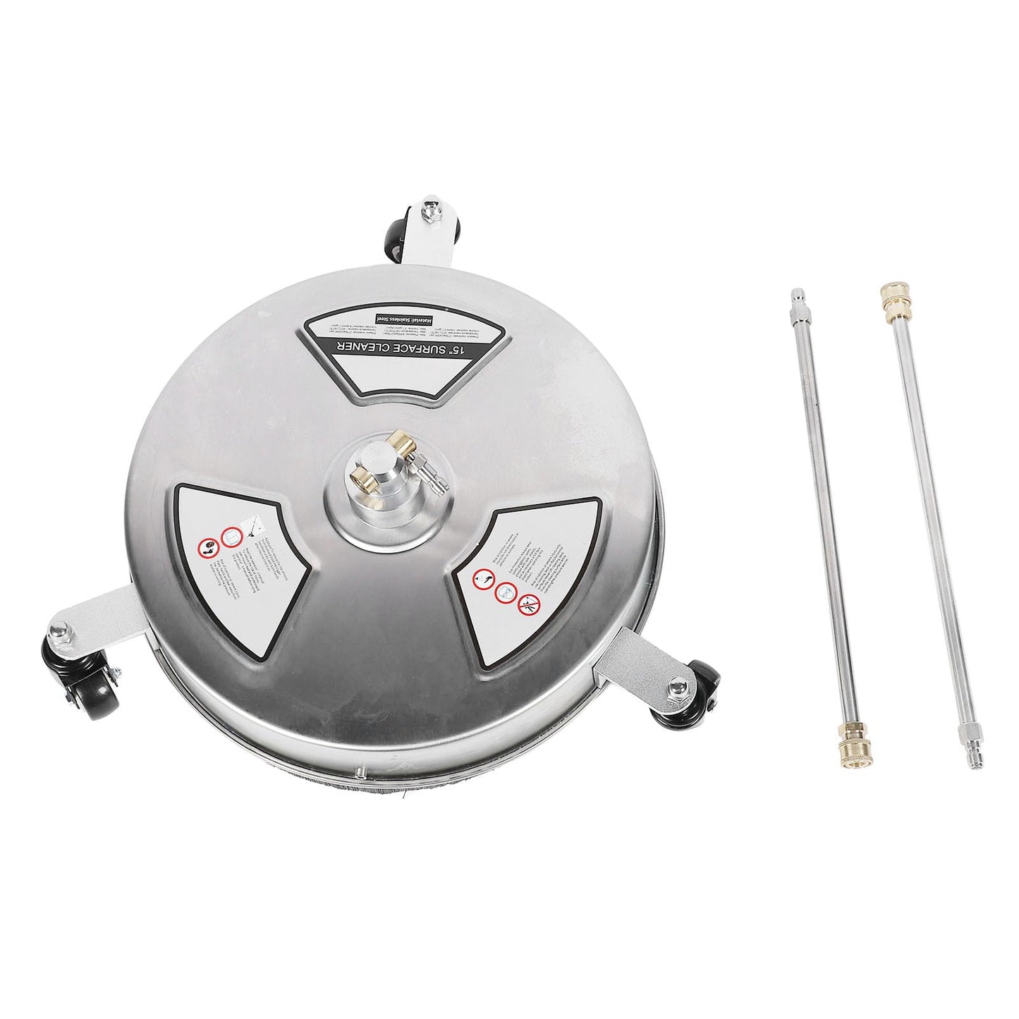 Cosiki 15 Pressure Washer Surface Cleaner, Stainless Steel Power Washer Accessory, 4 Wheels Cleaner with 1 4 Quick Connect Interface, Ideal for Driveways, Sidewalks, Patios & Decks,