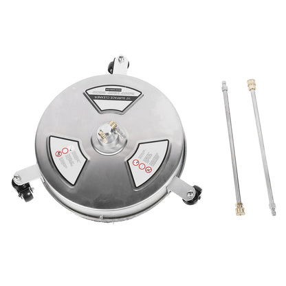 TIKATARER 15 Inch Pressure Washer Surface Cleaner, Stainless Steel Power Washer Accessory with 4 Wheels & 1/4 Quick Connect, Ideal for Driveways Sidewalks Patios, 4000 PSI