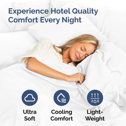 Queen Pillow Cases by LuxeHome | Ultra Soft Hotel Quality | Wrinkle-Free, Stain & Fade Resistant - 4 Piece Set in White