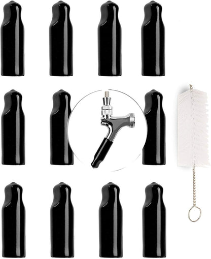 Beer Tap Cover, Draft Faucet Keg Caps, Rubber Tap Soother, 12+1 Pcs with Brush