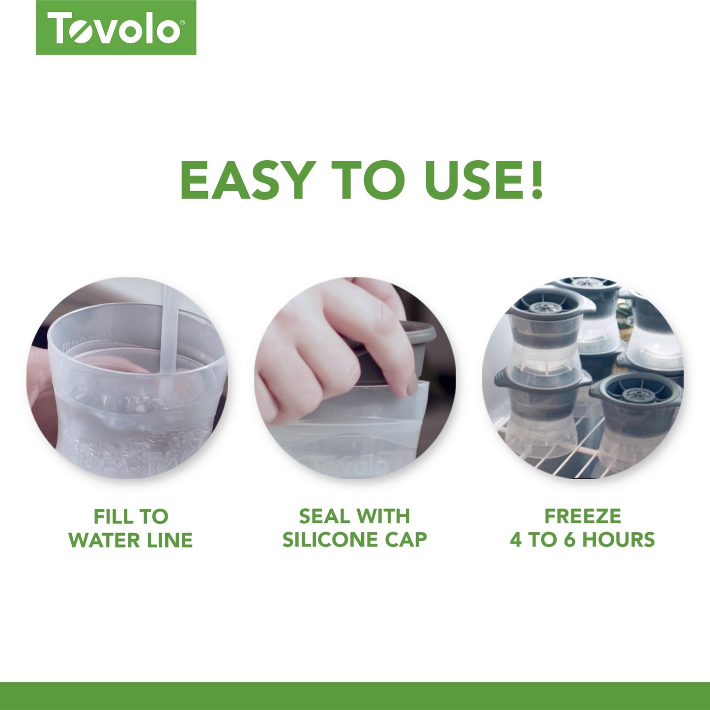 Tovolo Golf Ball Ice Cube Molds Set of 3 Large Craft Ice Sphere Molds for Whiskey Bourbon Cocktail Drinks, Easy Fill Quick Release Dishwasher Safe Golf Ice Mold, Fun Gift Ideas for Fathers & Golfers