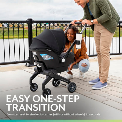 Evenflo Shyft DualRide Preemie and Infant Car Seat Stroller Combo 3-30lbs with Carryall Storage (Sylva Pink)