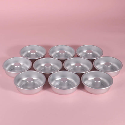 10PCS Non-Stick Individual Donut Pan for Baking, Sturdy Anodized Aluminum Alloy, DIY Doughnut Cake Mould Bakery Tools