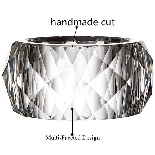 Donoucls Crystal Napkin Ring Holders - 2 Inch Set of 12, Table Party Wedding Set Christmas Decorations for Dinner