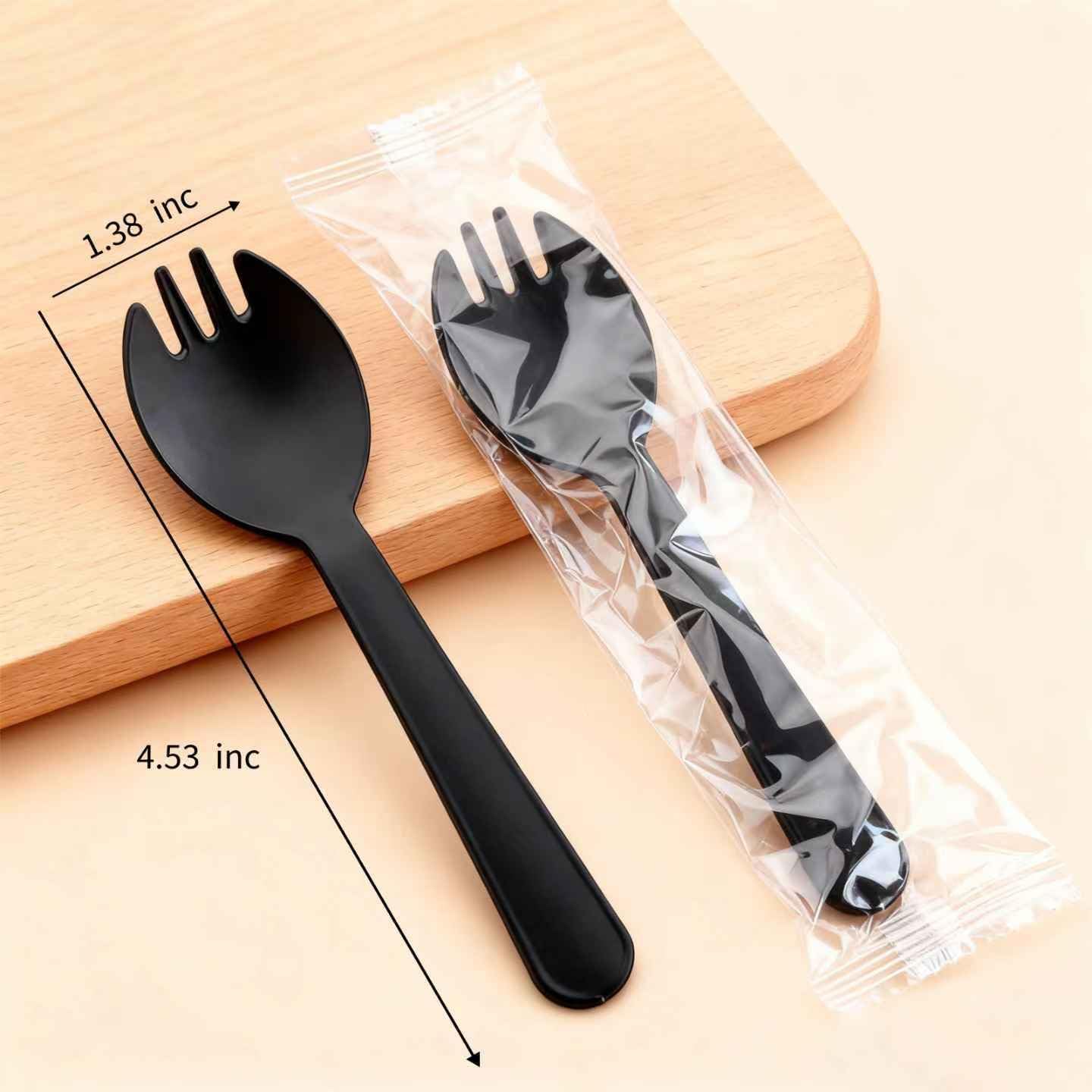 20 Pack 8.5oz Disposable Parfait Dessert Cups with Dome Lids & Black Sporks - Clear Parfait Cups for yogurt, Fruit