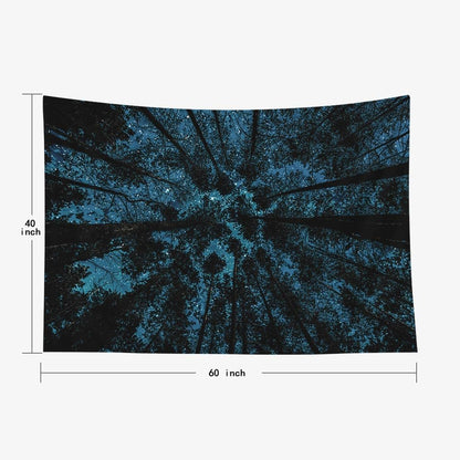 EMMTEEY Forest Tapestry, Aesthetic Tapestry of Forest in Night Sky, 60X40 Tapestry for Families