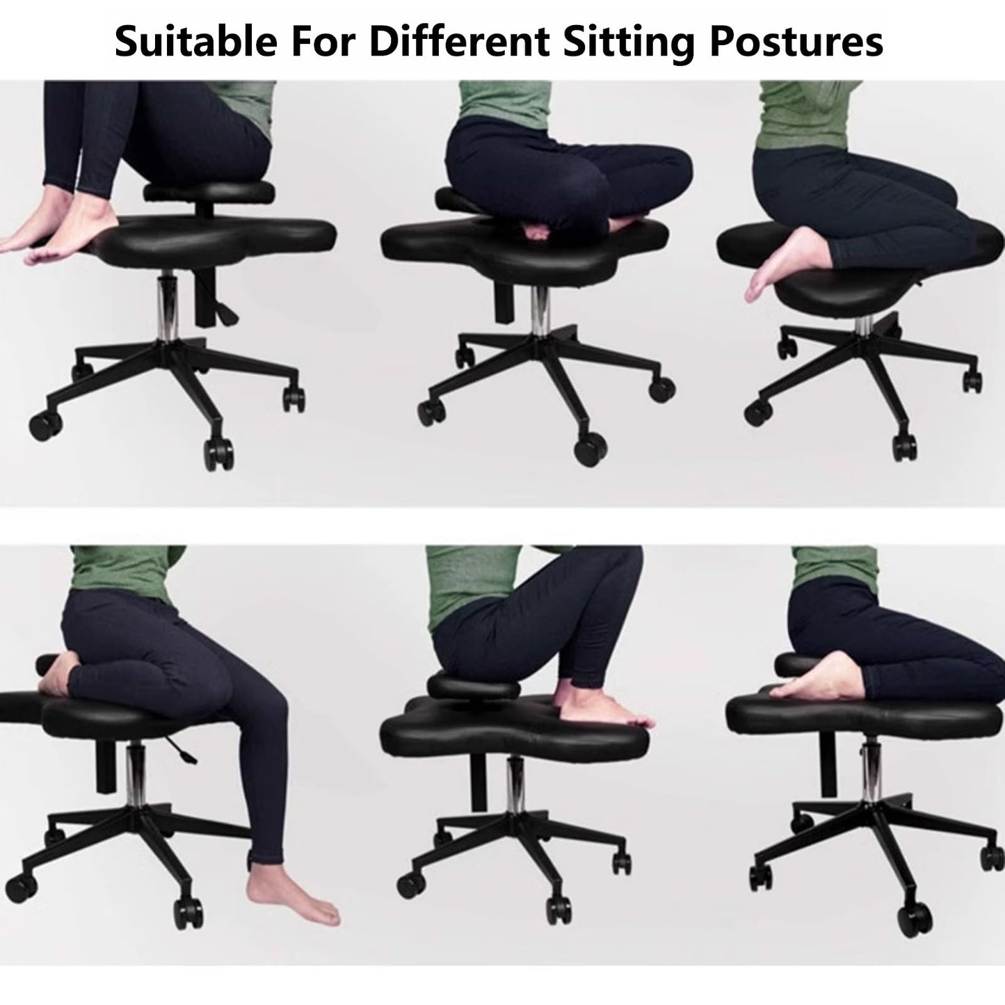 GenSDH Kneeling Chair, Ergonomic Cross Legged Chair with Wheels, Home Office Desk Chair, Meditation Chair, Flexible Design, Height Adjustable, Posture Chair,Orange-One Size
