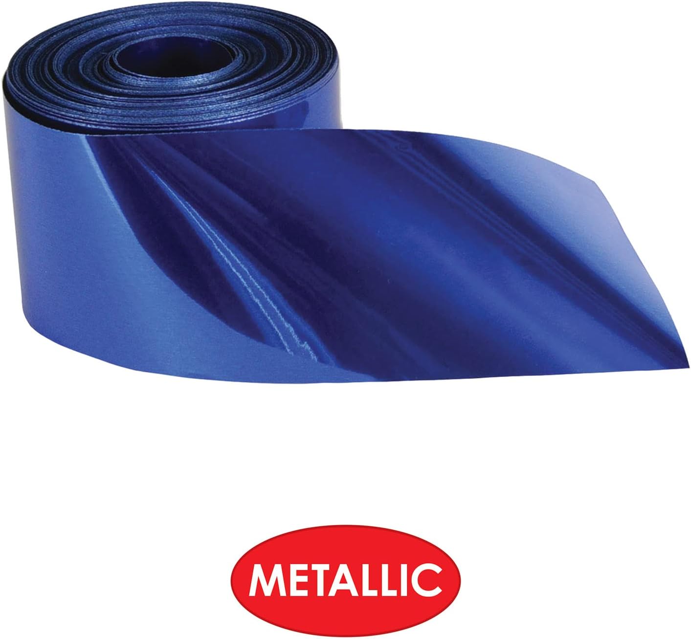 Beistle Gleam 'N Streamer Metallized Streamer, 2-Inch by 200-Feet, Blue (55365-B)