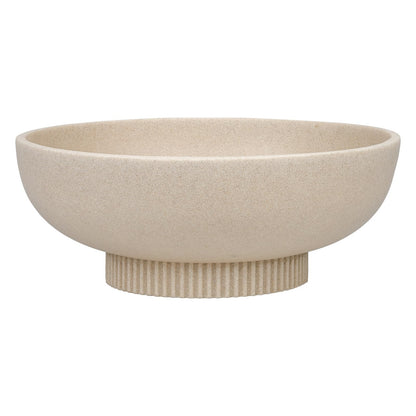 Deobath Large Resin Pedestal Decorative Bowl - Modern Handicraft Bowls for Home Decor - Fruit Bowl for Kitchen Counter - Key Bowl for Entryway Table,Artificial Stone Beige