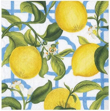 Caspari Cocktail Napkins Seville Paper, Ivory, 20 Per Package (11910C)