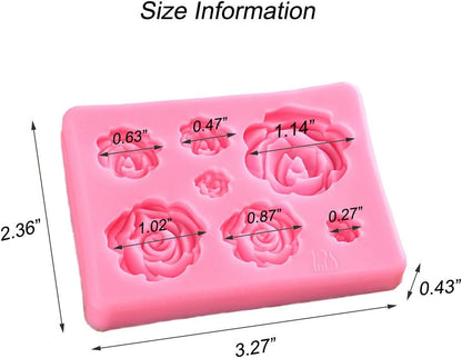 SaSa Design Rose Silicone Mold, Small Soap Clay Fimo Chocolate Baking Tool for Cake Decoration