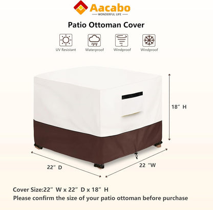 Cover,22W 22D 18H inch,Waterproof 3-Piece Set Patio Ottoman x x Square Patio Small Side Table Cover,Suitable