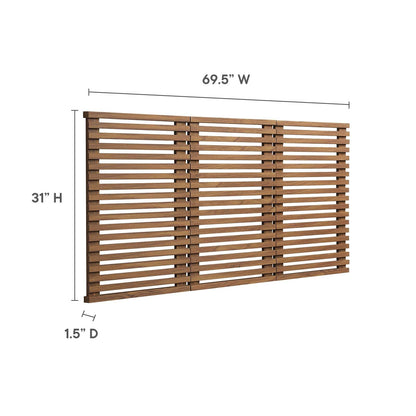 Modway Render Mid-Century Modern Wall-Mount Headboard in Walnut, Queen (U.S. Standard)
