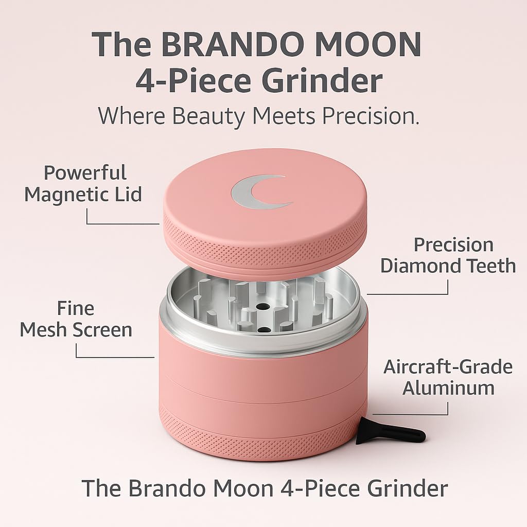 Brando Moon Manual Matte Spice Kitchen Crusher – 2.5” Coffee Bean Crusher with Cleaning Scraper and Storage, for Camping and Outdoor