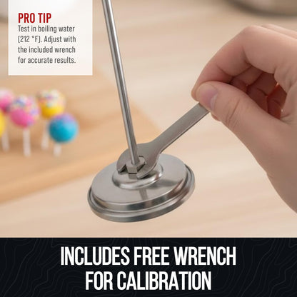 Craft911 Candy Thermometer with Pot Clip - Deep Fry Oil Thermometer for Frying and Candle Making (Black)