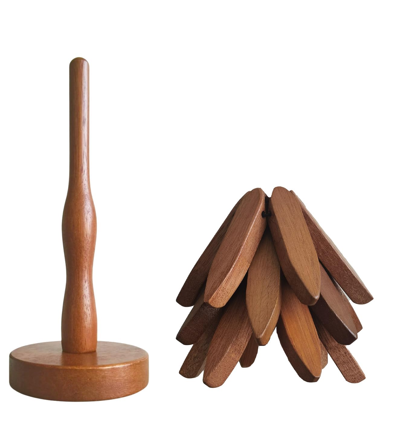 Wooden Trivets for Hot Dishes, 3 Wooden Tree-Trivet Set, Wood Coasters Like Christmas-Tree