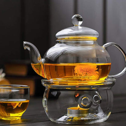 Hemoton Glass Teapot Warmer, Candle Holder Base for Tea Stove Heating Accessories